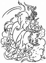 Timon Pumbaa Coloring Pages Riding Horse Simba Printable Categories sketch template