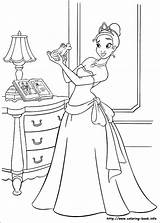 Tiana Coloring Pages Frog Disney Princesses Cinderella sketch template