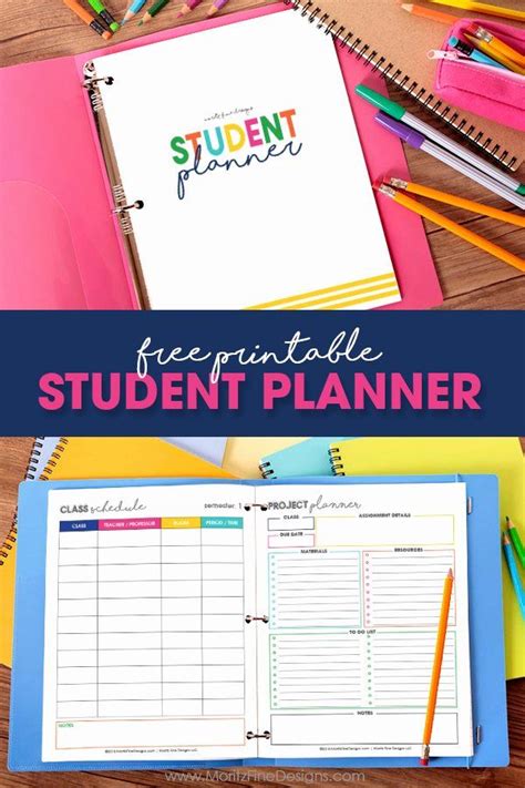 printable college student planner lovely  printable student planner