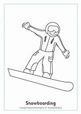 Colouring Snowboarding Winter Olympic Sports Pages Olympics Activityvillage Coloring Printables Crafts Snowboarder Colors Preschool Choose Board sketch template