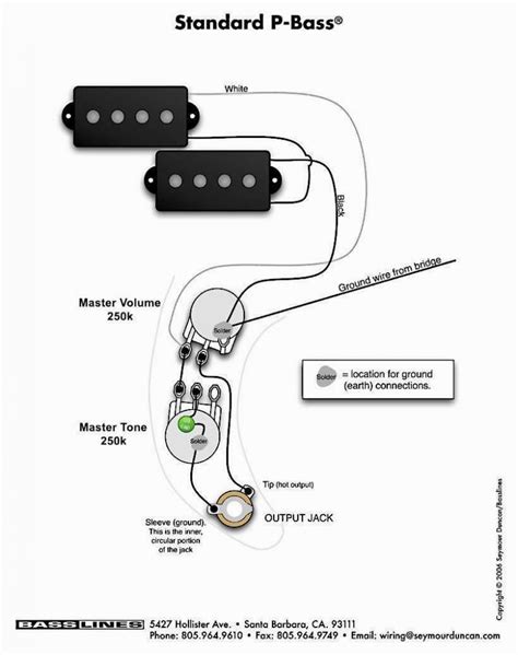 tech aid bass guitar single pickup wiring diagram
