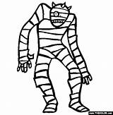 Mummy Halloween Costume Coloring sketch template