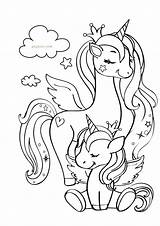 Colouring Unicorns Psyboo sketch template