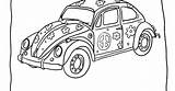 Coloring Vw Pages Car Beetle Flower Power sketch template