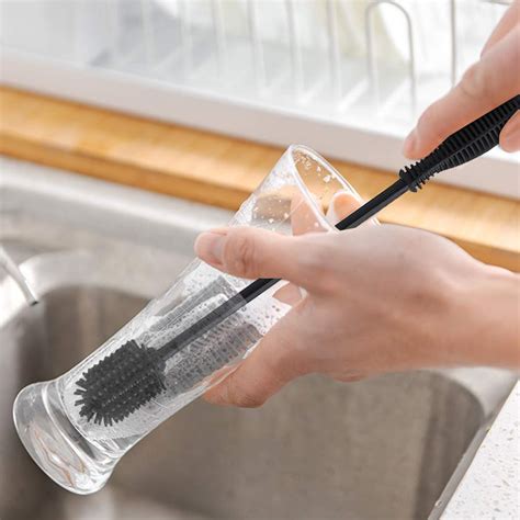 xpcs silicone bottle brush comfortable grips water bottle cleaning