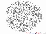 Pizza Coloring Template Pages Kids Printable Food Sheets Meal sketch template