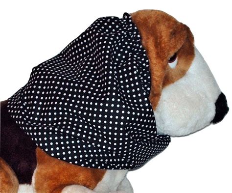 black white polka dots cotton dog snood  howlin hounds size xl