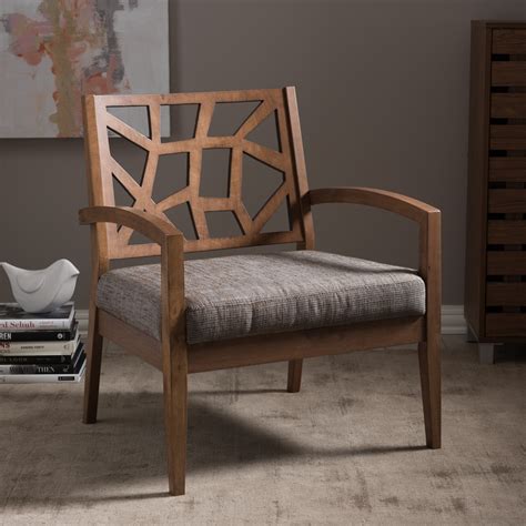 baxton studio jennifer modern lounge chair  grey fabric seat