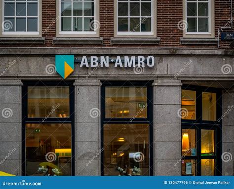 brand  logo abn amro bank  local branch office  amsterdam editorial photo image