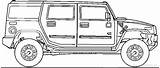 Hummer H2 Blueprints 2003 Suv Blueprint Car Side Sut Templates H1 Blueprintbox sketch template
