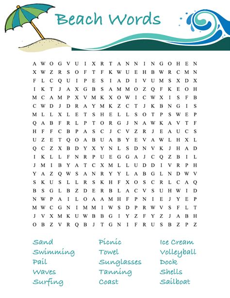 summer word search puzzles  kids summer word search puzzles