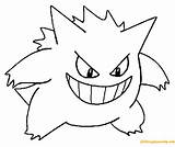 Gengar Pokemon Pages Coloring Printable Online Color sketch template
