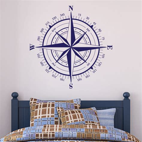 compass decal   bedroom compasswallart hausboot wand kompass