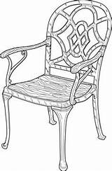Chair Clip Drawing Clipart Chairs Vector Cat Svg Old Technical Outline Garden Cliparts Wrought Iron Line Library Wooden Furniture Pete sketch template