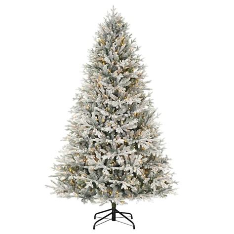 home decorators collection  ft kenwood frasier fir flocked led pre lit artificial christmas