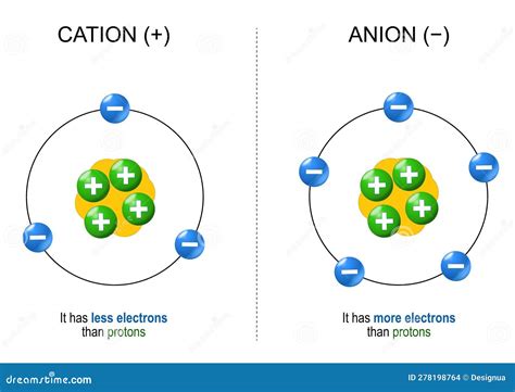 cations  anions structure  ions stock vector illustration