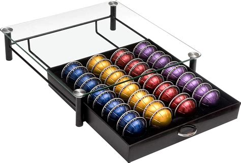 amtido nespresso vertuo koffie capsule houder dolce gusto pod opberglade gehard glas top