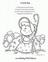 Coloring Bo Peep Little Nursery Rhyme Pages Popular sketch template