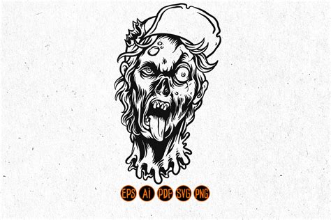 silhouette zombie head svg clipart  artgrarisstudio thehungryjpeg
