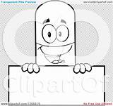 Mascot Pill Holding Sign Happy Royalty Clipart Vector Cartoon Toon Hit sketch template