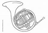 Horn Malvorlage Trompa Tromba Musica Trompas Musicais Instrumenty Ausmalbild Riomar Educima Kolorowanki Muzyczne Mozart Kleurplaten sketch template