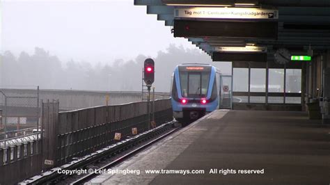 sl tunnelbana tåg metro trains at kista station stockholm sweden youtube