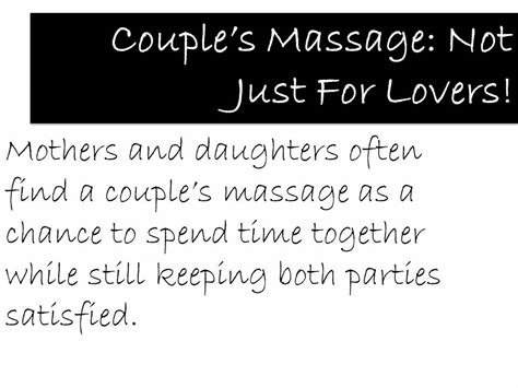 Couples Massage Not Just For Lovers Youtube