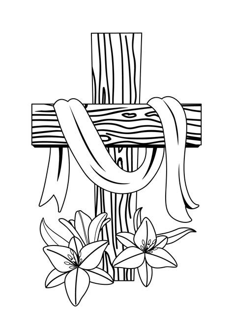 religious cross coloring pages