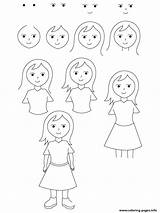 Draw Girl Dessin Easy Kids Drawing People Drawings Un Simple Apprendre Coloring Cartoon Enfant Fille Step Dessiner Une Bonhomme Facile sketch template