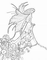 Coloring Fairy Adult Pages Coloringbay Print sketch template
