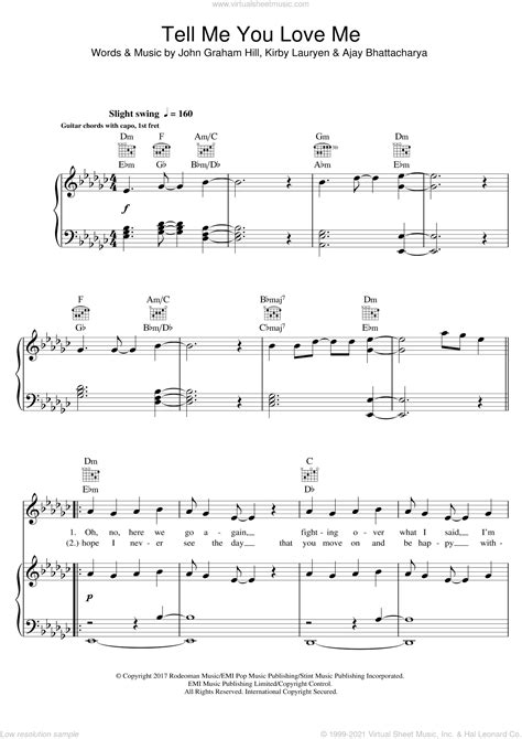Lovato Tell Me You Love Me Sheet Music For Voice Piano Or Guitar