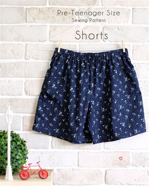 pattern shorts  tweens sewing
