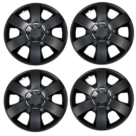 tuningpros wsc  set   matte black hubcaps  hub caps wheel skin cover  inches