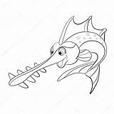Coloring Sawfish Saw Fish Cartoon Designlooter Dental Vector Background Book sketch template