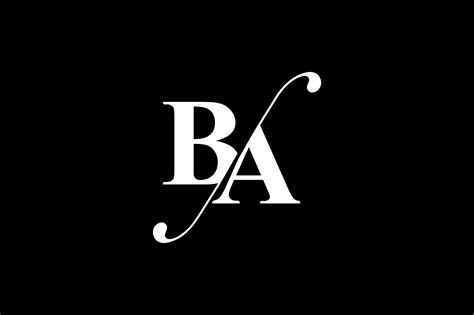 ba monogram logo design  vectorseller thehungryjpegcom