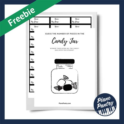 candy jar contest  printable piano pantry