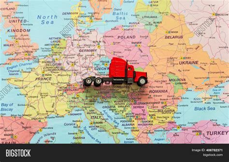 red truck  europe image photo  trial bigstock