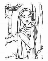 Coloring Hiding Tree Behind Designlooter Pocahontas sketch template