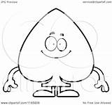 Spade Mascot Suit Card Happy Clipart Cartoon Outlined Coloring Vector Thoman Cory Royalty sketch template