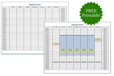 maximizing time   block schedule  printable  happy hive