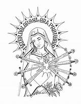 Sorrows Lady Coloring Pages Catholic Mary Sorrowful Mother Mater Dolorosa Para Colorear Choose Board Guardado Desde sketch template