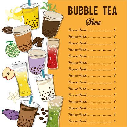 bubble tea menu graphic template   bubble tea menu bubble tea