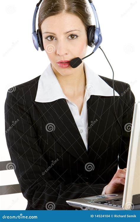 operator stock photo image  clerk businesswoman computer