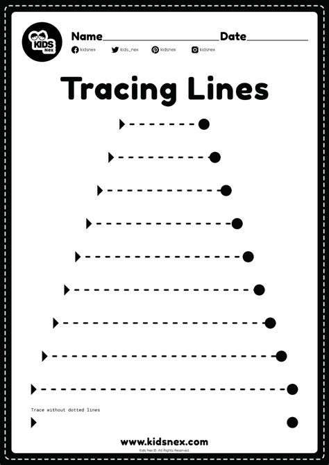 tracing lines worksheet  printable  printable  kindergarten
