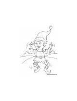 Elf Coloring Dancing Pages sketch template