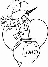 Coloring Bee Honey Pages Popular sketch template