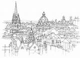 Skyline Drawing Oxford Sketch Illustration Coloring City Sketches Cityscape Boston Drawings Architecture Dallas Clip Clipart Library Illustrations Book Sketchers Urban sketch template