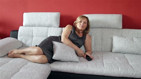 Middle Aged Woman Laying On Stock Footage Video 100