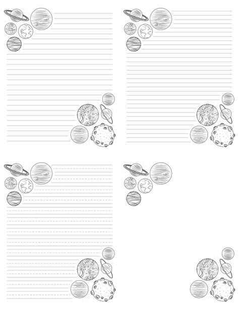 printable planet writing templates