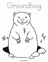 Groundhog Coloring Pages Printable Kids Sheets Twistynoodle Preschool Print Color Groundhogs Tracing Outline Ground Hog Sheet Template Crafts Puppet Noodle sketch template
